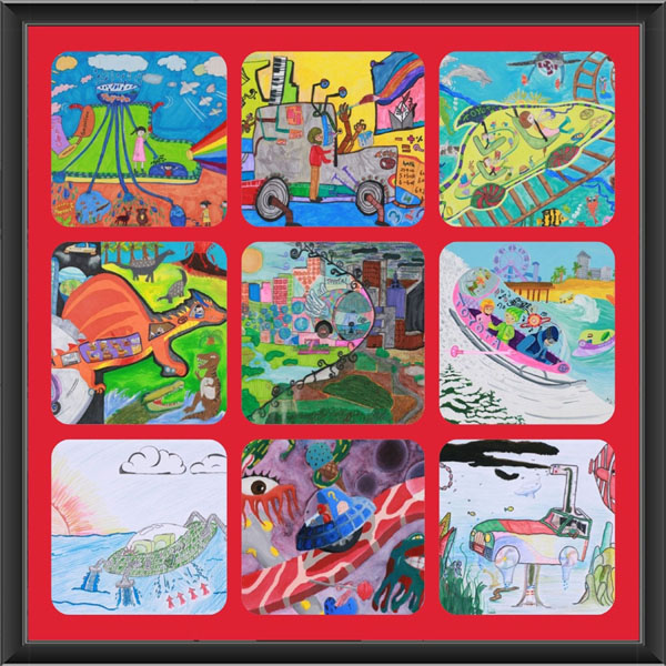 Artwork from the nine U.S. winners of the 2013 Toyota Dream Car Art Contest.