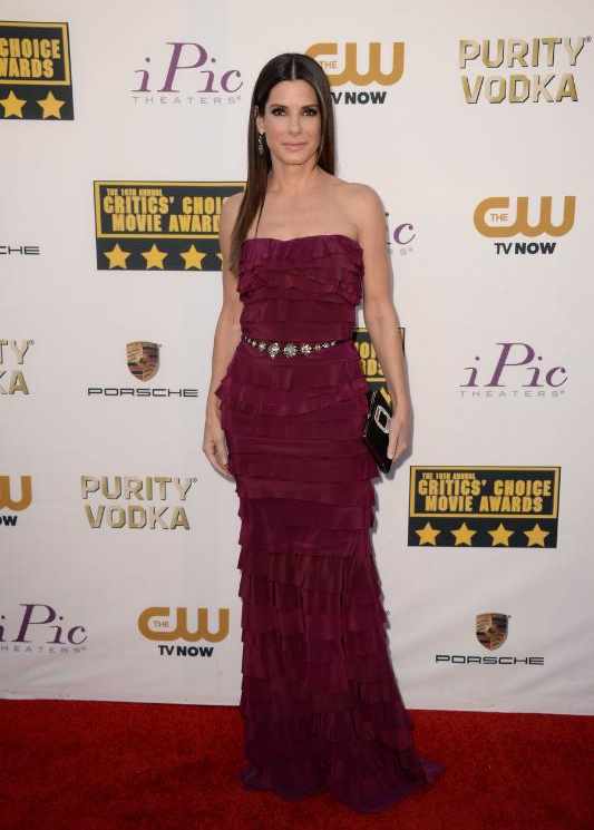 Sandra Bullock attends the 19th annual Critics' Choice Movie Awards presented by Porsche at The Barker Hangar in Santa Monica on Thursday, Jan. 16, 2014.