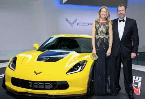 GM President Dan Ammann (R) and his wife, Pernilla, chief operating officer of Mother New York