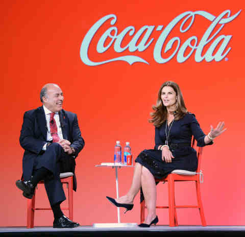 Coca-Cola CEO Muhtar Kent with Maria Shriver