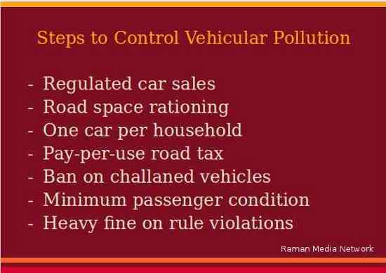 Steps to Control Vehicular Pollution
