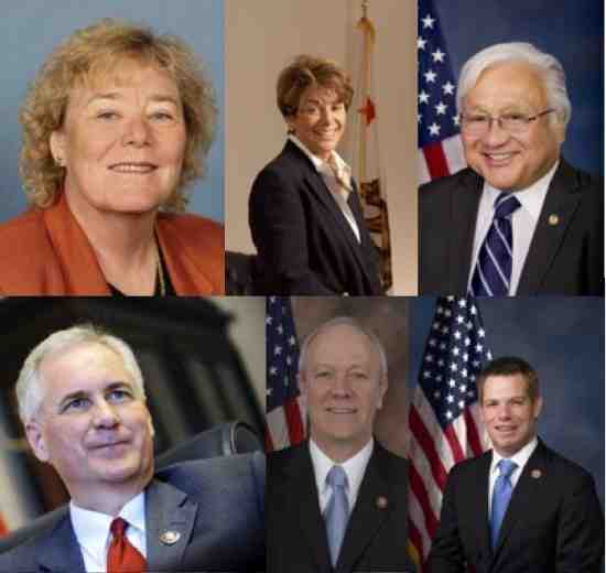 Congresswoman Zoe Lofgren, Representatives Anna Eshoo, Mike Honda, Tom McClintock, Jerry McNerney, and Eric Swalwell