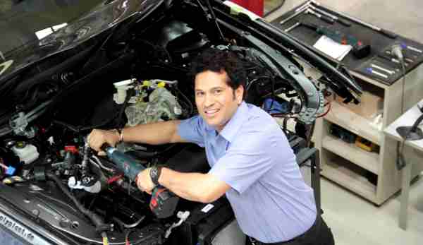 Sachin Tendulkar making a BMW at BMW Plant Chennai