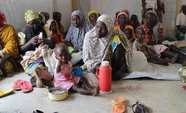 Refugees in Minawao camp , Cameroon, after fleeing violence by Boko Haram in northeast Nigeria. Photo: WFP / Sofia Engdahl
