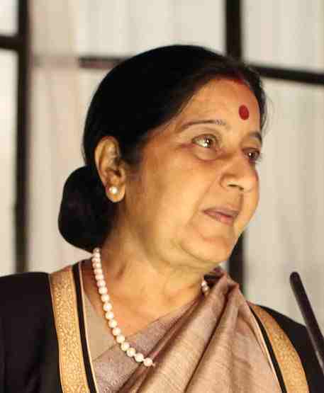 Sushma Swaraj. Photo courtesy: Wikipedia