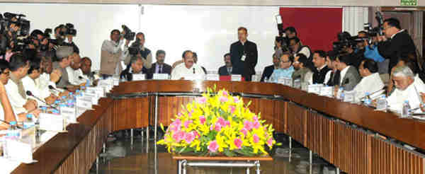 M. Venkaiah Naidu holding the budget session eve meeting with the leaders of parties in Lok Sabha and Rajya Sabha, in New Delhi on February 22, 2016