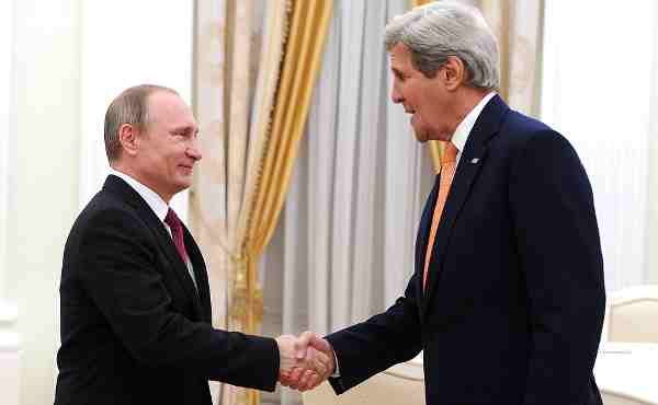 Vladimir Putin with John Kerry