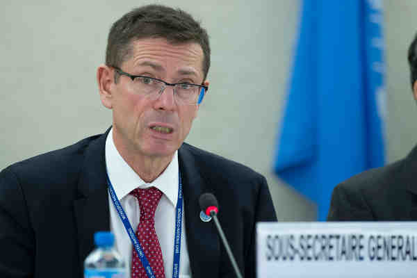 Assistant Secretary-General for Human Rights Ivan Šimonović addresses the 32nd session of the Human Right Council in Geneva. UN Photo / Jean-Marc Ferré