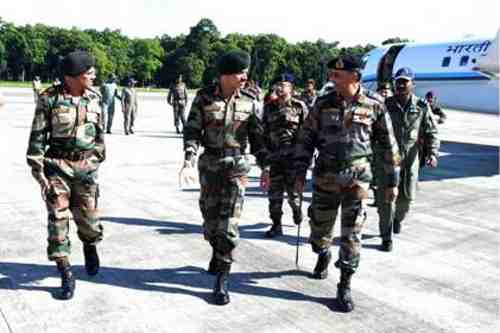 General Dalbir Singh visits the Gajraj Corps at Tezpur, Assam
