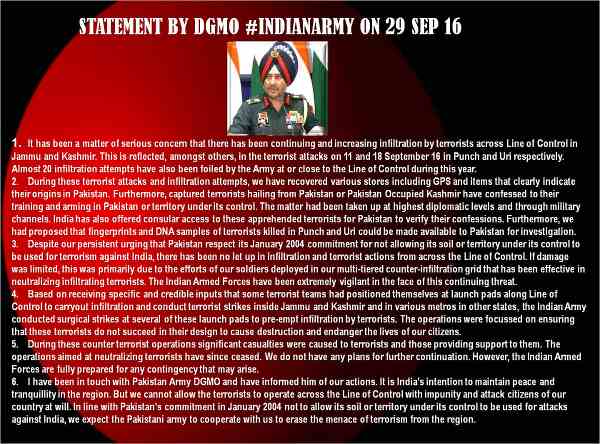 Statement by DGMO of India