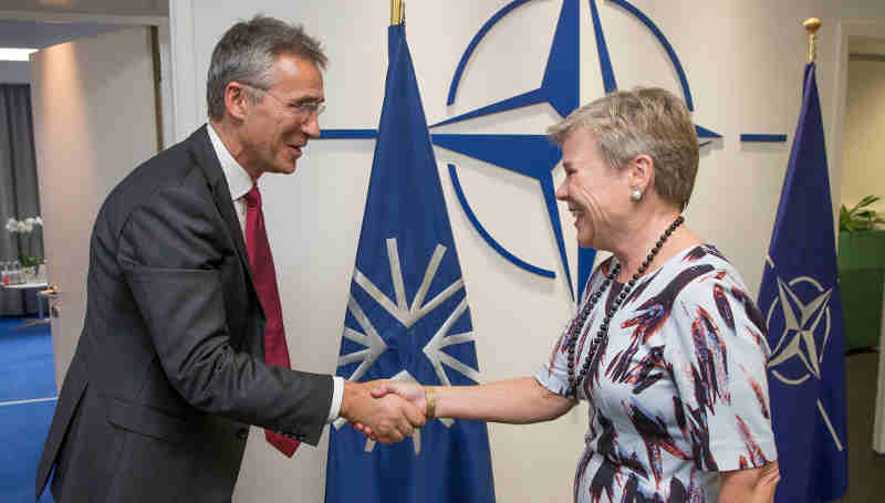 NATO Secretary General Jens Stoltenberg welcomes the new NATO Deputy Secretary General Rose Gottemoeller