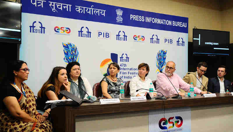 Cast and Crew of the opening film After Image interacting with the media, at the 47th International Film Festival of India (IFFI-2016), in Panaji, Goa on November 19, 2016.