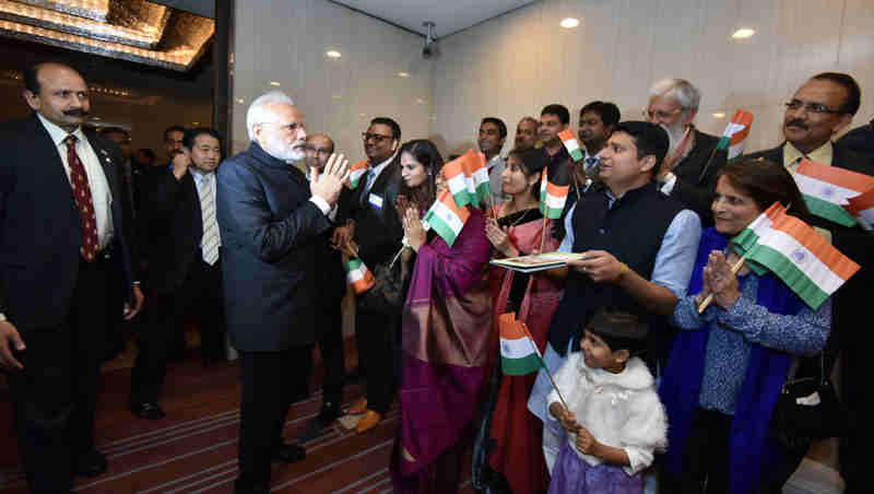 Narendra Modi with Indian Community