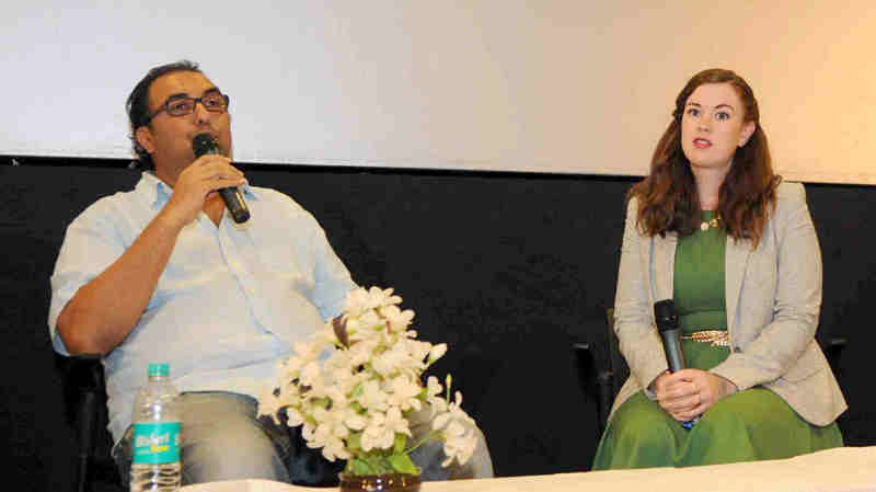 Filmmaker Shivendra Dungarpur and the Short Film Preservationist Teesa Idlewine at a workshop on Restoration of Satyajit Ray Preservation Project, by the Academy of Motion Picture Arts & Sciences (AMPAS), during the 47th International Film Festival of India (IFFI-2016), in Panaji, Goa on November 23, 2016