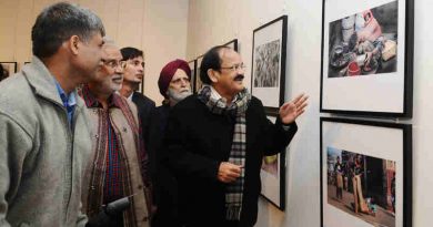 M. Venkaiah Naidu visiting after inaugurating the 4th biannual photo exhibition of all India Working News Cameramen’s association, in New Delhi on December 08, 2016