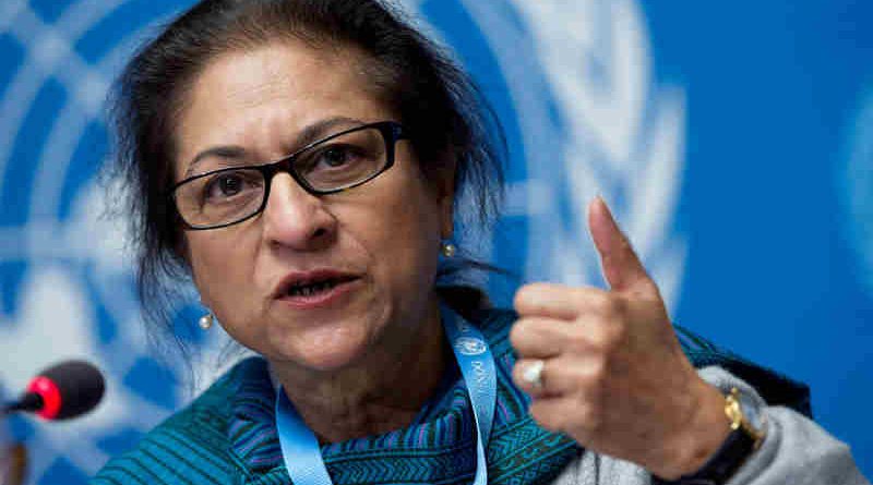 Special Rapporteur on the human rights situation in Iran Asma Jahangir. UN Photo / Jean-Marc Ferré