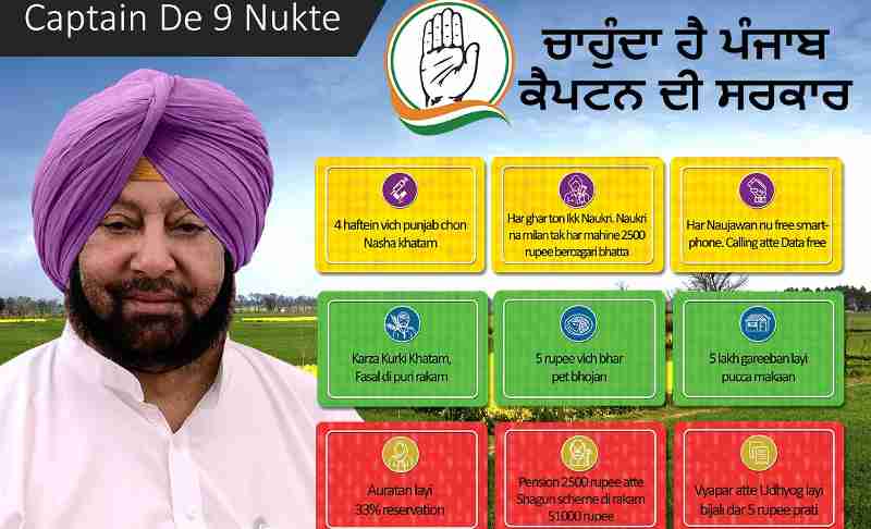 Amarinder Singh's 9-point program for Punjab