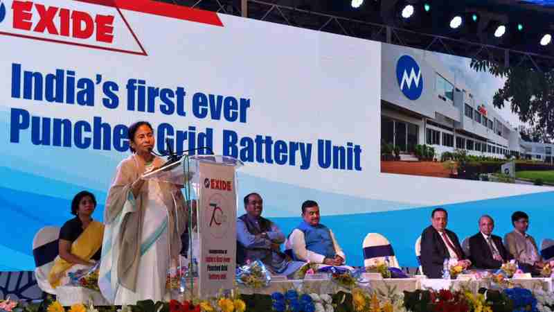 Mamata Banerjee inaugurated a new-generation car battery manufacturing facility at Haldia on January 2, 2017.