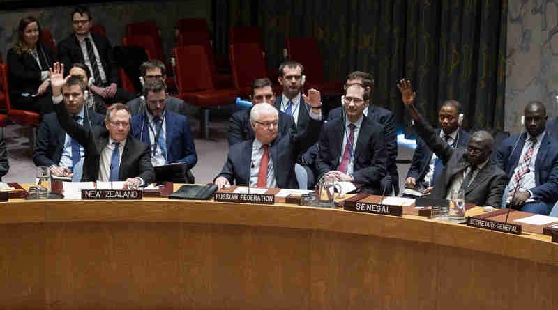 The Security Council unanimously adopts resolution 2336 (2016) on 31 December in support of Russia-Turkey efforts to end violence in Syria. UN Photo / Manuel Elias