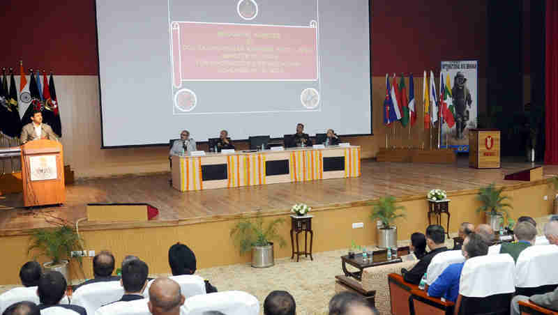 Rajyavardhan Singh Rathore addressing at the 17th International Counter Terrorism Seminar, organised by the National Security Guard, at Manesar, Haryana on February 08, 2017