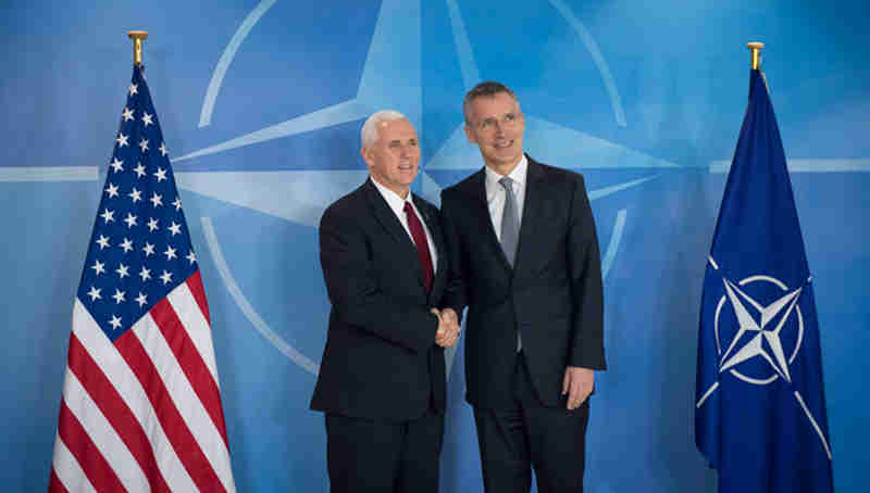 Mike Pence with Jens Stoltenberg. Photo: NATO