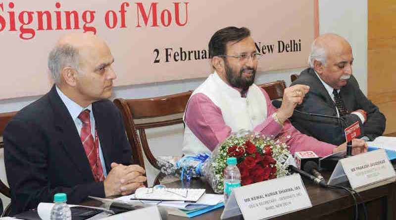 The Union Minister for Human Resource Development, Shri Prakash Javadekar addressing the signing ceremony of the MoU on TEQIP, in New Delhi on February 02, 2017