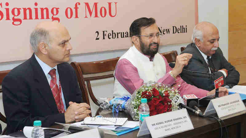 The Union Minister for Human Resource Development, Shri Prakash Javadekar addressing the signing ceremony of the MoU on TEQIP, in New Delhi on February 02, 2017