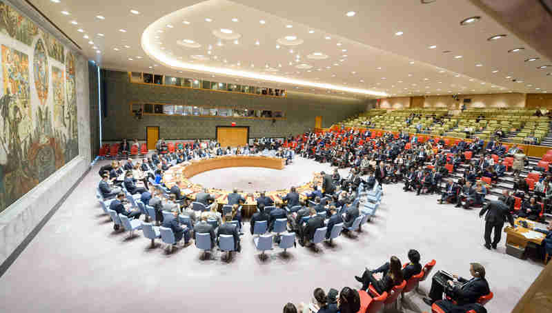 Meeting of the Security Council to discuss the alleged use of chemical weapons in the Khan Shaykhun area of southern Idlib, Syria. UN Photo / Rick Bajornas