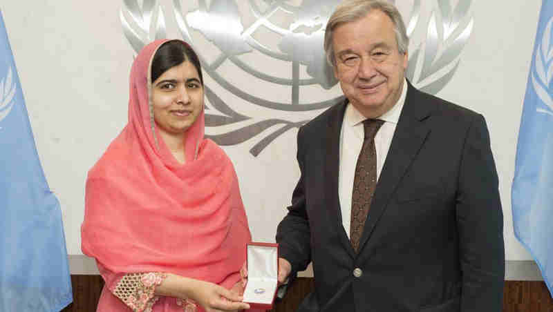 Secretary-General António Guterres designates children’s rights activist and Nobel Laureate Malala Yousafzai as a UN Messenger of Peace. UN Photo / Eskinder Debebe