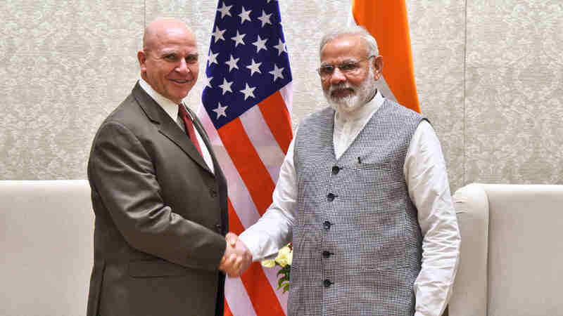 The NSA, US, Lt. Gen. H.R. McMaster calls on the Prime Minister, Shri Narendra Modi, in New Delhi on April 18, 2017