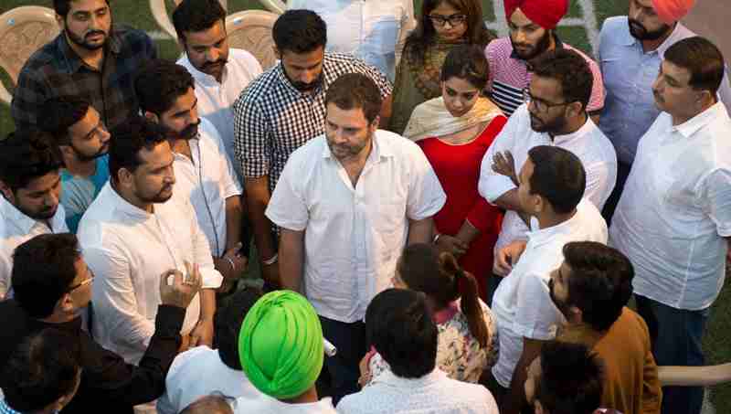 Rahul Gandhi with Panjab University Students