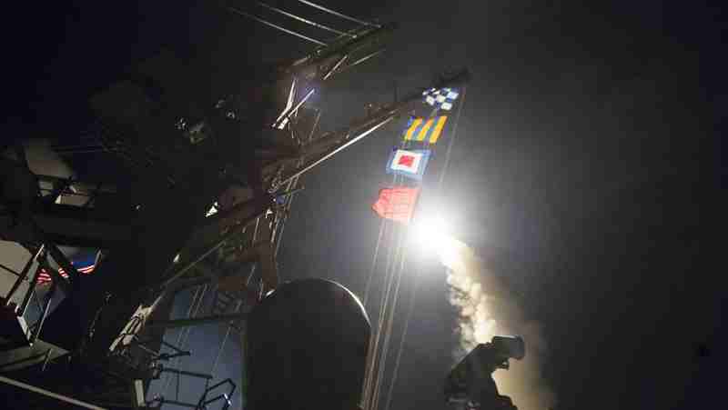 Missile Launch - The Arleigh Burke-class guided-missile destroyer USS Ross fires a tomahawk land attack missile while conducting naval operations in the Mediterranean Sea, April 7, 2017. Navy photo by Petty Officer 3rd Class Robert S. Price