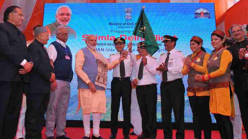 Narendra Modi launched UDAN – the Regional Connectivity Scheme for civil aviation from Shimla Airport.