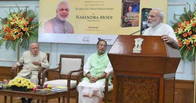 Narendra Modi addressing at the release of a 2 part book series on Dr. M.S. Swaminathan, titled - M.S. Swaminathan: The Quest for a world without hunger, in New Delhi on May 19, 2017