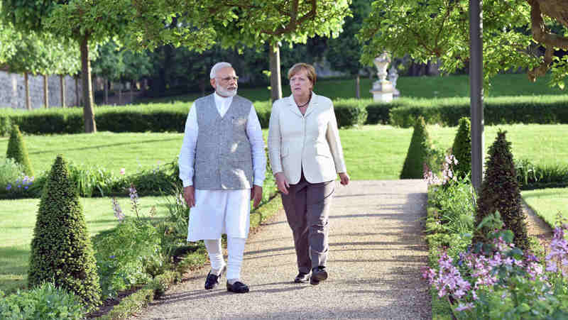 Narendra Modi and the German Chancellor, Dr. Angela Merkel meeting, at Schloss Meseberg, in Berlin, Germany on May 29, 2017