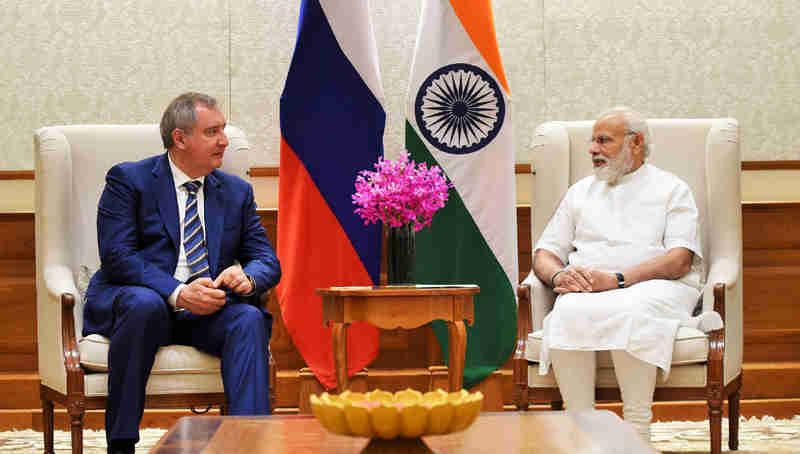 The Russian Deputy Prime Minister, Mr. Dmitry Rogozin calls on the Prime Minister, Shri Narendra Modi, in New Delhi on May 10, 2017