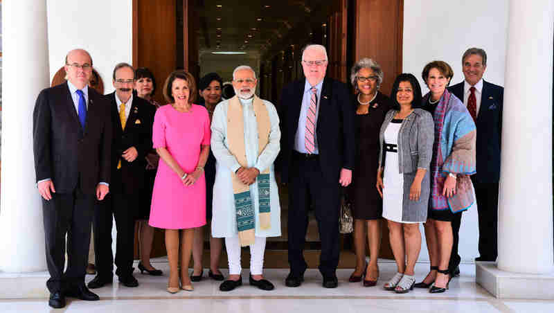 The US Congressional Delegation calls on the Prime Minister, Shri Narendra Modi, in New Delhi on May 11, 2017