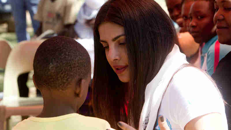 On May 4 2017, UNICEF Goodwill Ambassador Priyanka Chopra meets a young survivor of sexual violence at the Family Support Clinic in Chitungwiza town north of Harare, Zimbabwe.