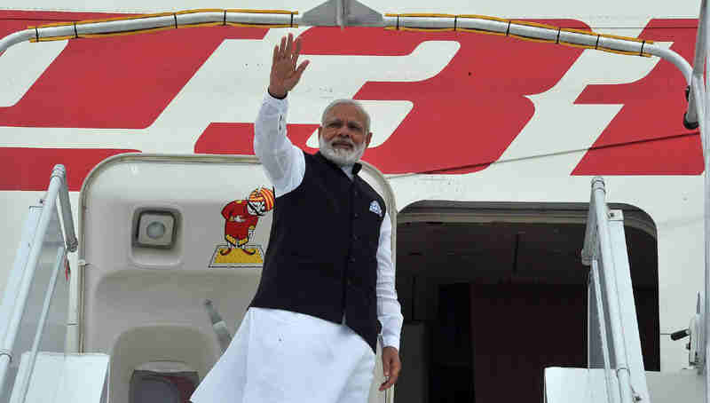 Narendra Modi departs for Delhi from Paris on June 03, 2017. Photo: Press Information Bureau (file photo)