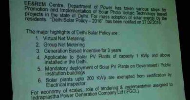Delhi Solar Policy – 2016