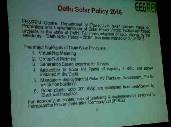 Delhi Solar Policy – 2016