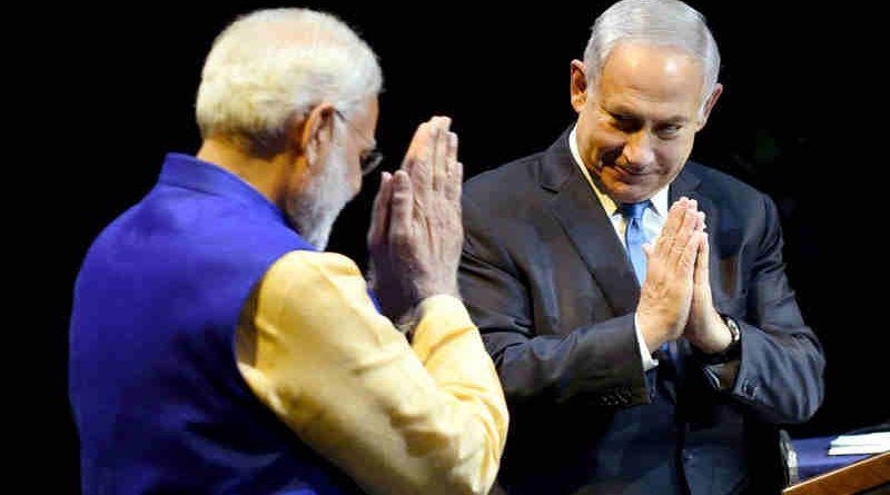 Narendra Modi and the Prime Minister of Israel, Benjamin Netanyahu at the Community Reception Programme, in Tel Aviv, Israel on July 05, 2017 (file photo)