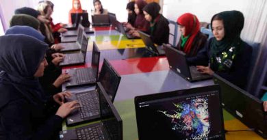 Women learning to code at a technology centre in Herat, western Afghanistan. Photo: UNAMA/Fraidoon Poya