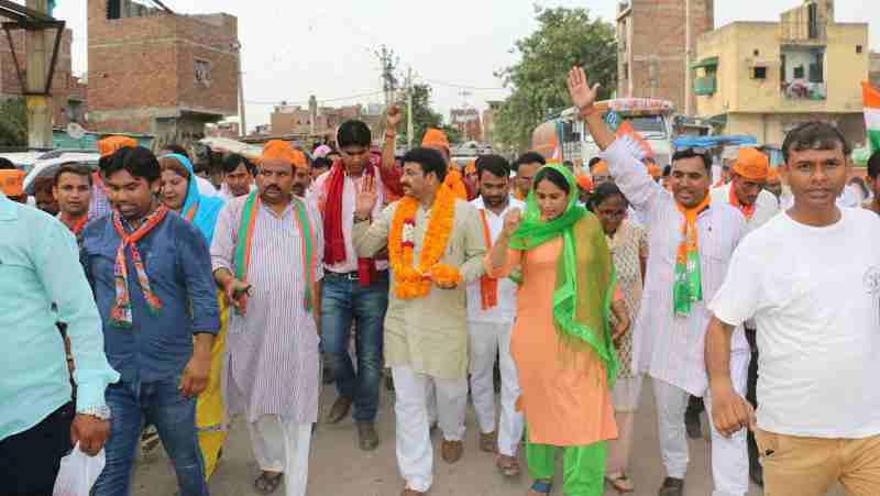 BJP campaign for the Bawana assembly bye-election in Delhi