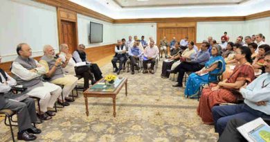 Narendra Modi interacting with the Additional Secretaries and Joint Secretaries, in New Delhi on August 23, 2017