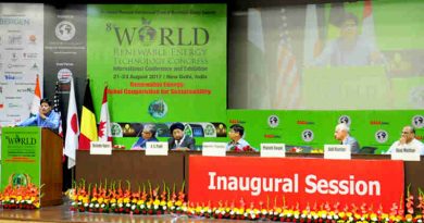 Piyush Goyal addressing at the 8th World Renewable Energy Technology Congress, in New Delhi on August 21, 2017