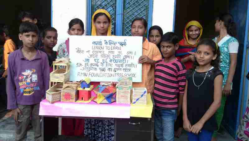 The decoration products made by the children of RMN Foundation free school in Dwarka, New Delhi