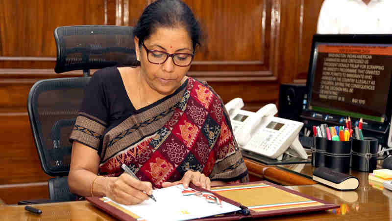 Nirmala Sitharaman taking charge as the Union Minister for Defence, in New Delhi on September 07, 2017