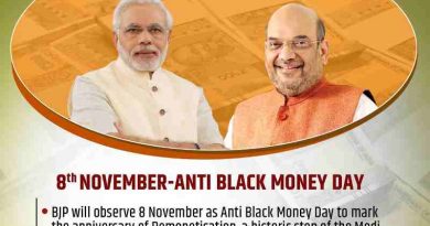 BJP to Observe Anti Black Money Day