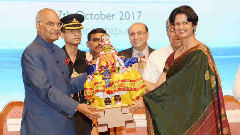 Ram Nath Kovind at the civic reception, at Thiruvanthapuram, in Kerala on October 27, 2017